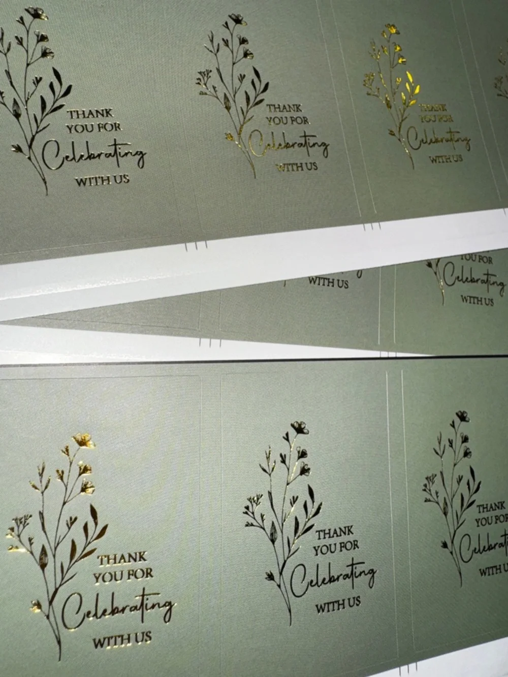 Botanical Wedding Favor Stickers Sage Green Gold Matchbox Labels 95 count